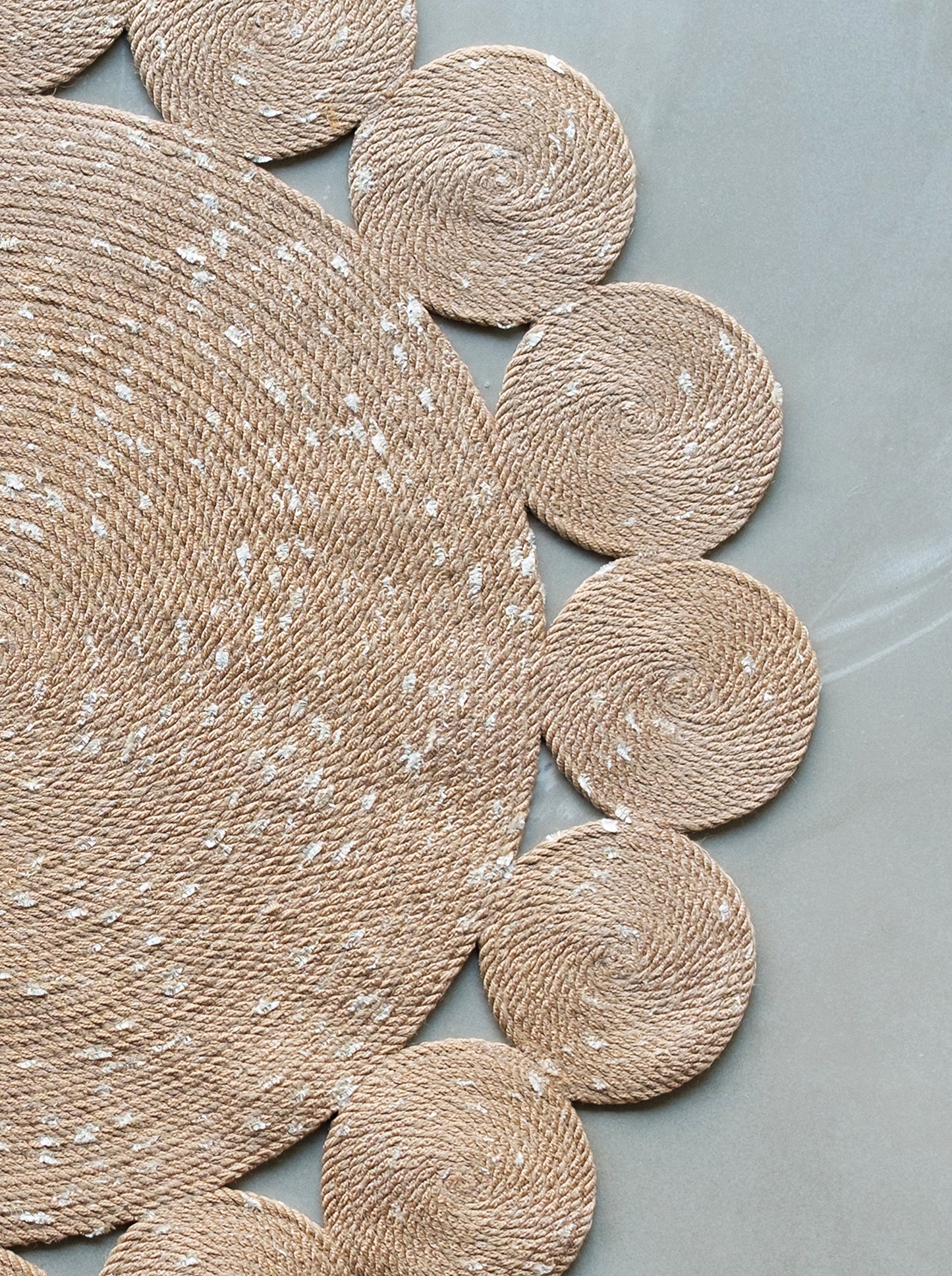 June Dekoratif Doğal Natural Jüt Yuvarlak Daire Halı, Ev hediyesi