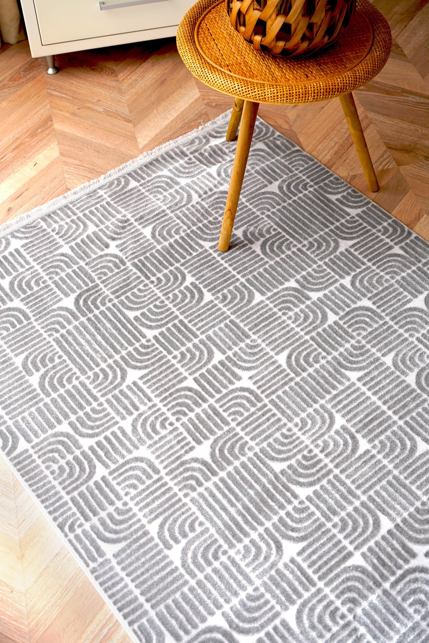 Bent Makinede Yıkanabilir Leke Tutmaz Antialerjik Dokulu Halı - Antrasit