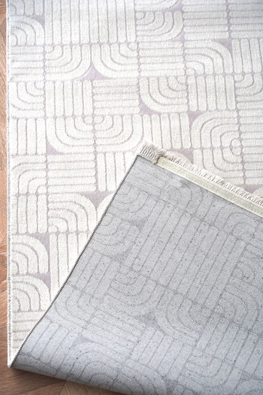 Bent Makinede Yıkanabilir Leke Tutmaz Antialerjik Dokulu Halı - Krem