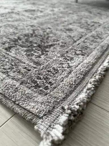 Gri Sütun İşleme Vintage Halı