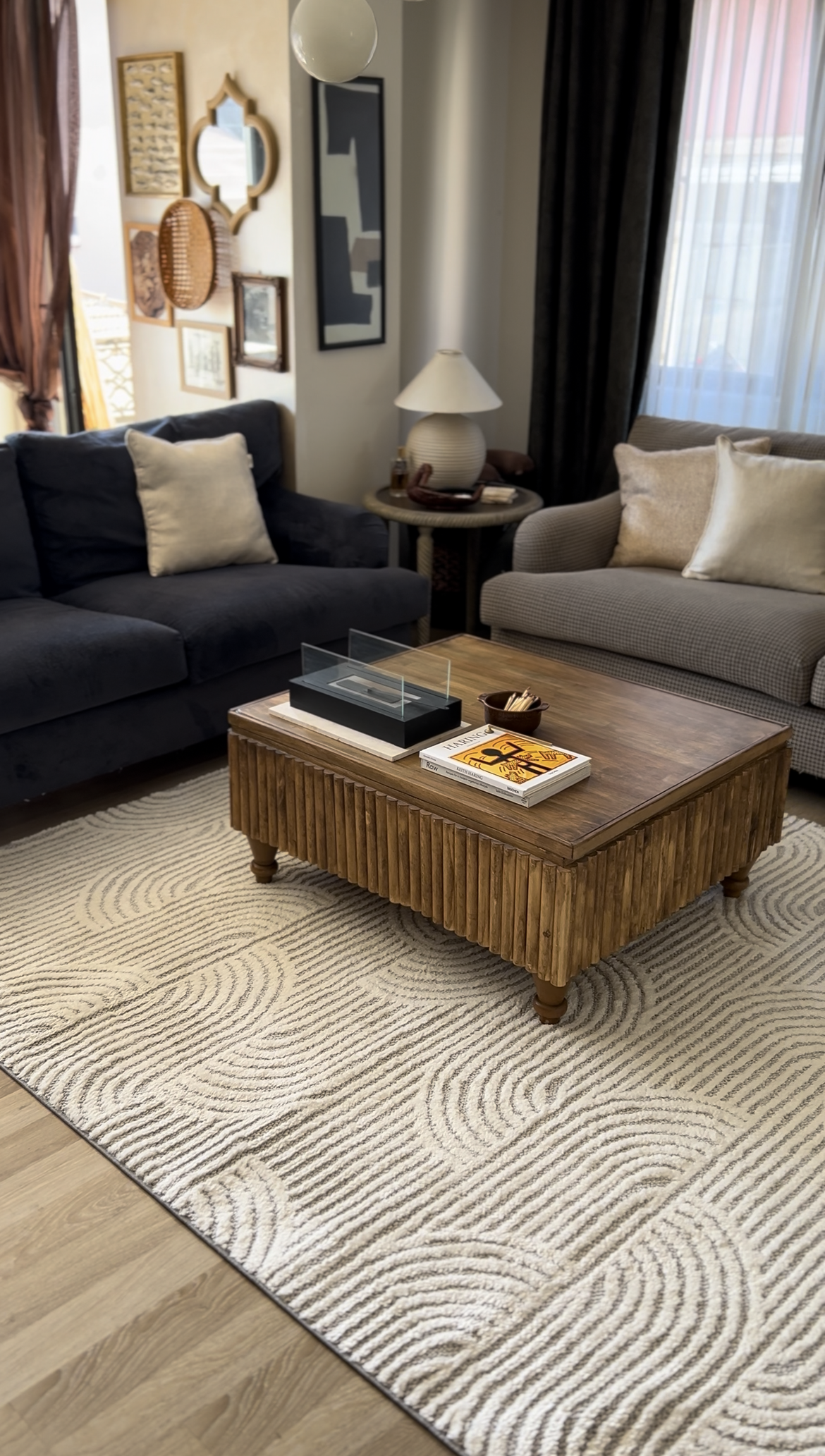 Rool Pinterest Geçişli Tok Dokulu Krem Vizon Halı