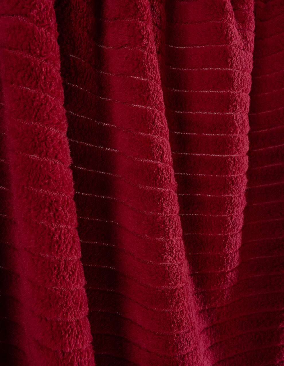 Wellsoft 130x180 Fitilli Rahat Tok Dokulu Tv Battaniyesi - Bordo