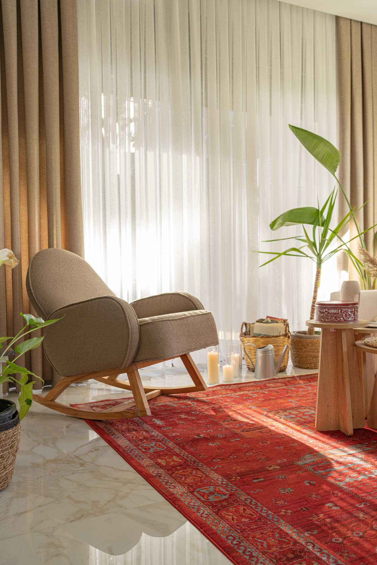 Kırmızı Etnik Modern Vintage Halı