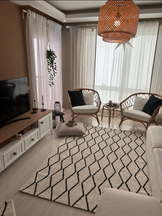 Carpetde Yeni Nesil Halı Domro XL Serisi - İskandinav Siyah Çizgili