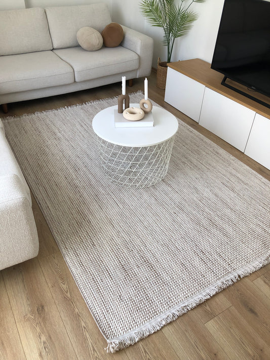 Copa Serisi Bej Vizon Renk Naturel Dokuma Halı