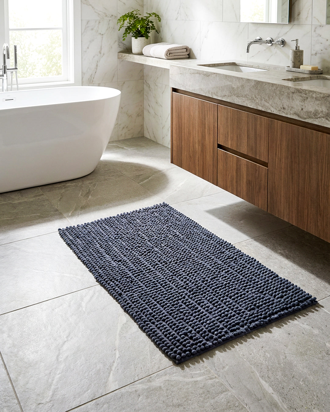 Su Emici Dekoratif Antrasit Banyo Paspası 60x100 No:13