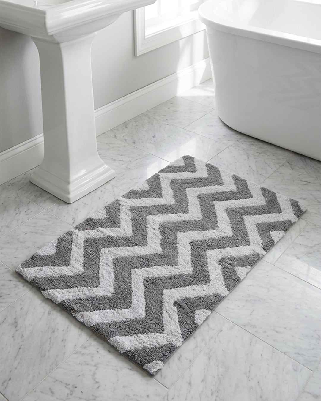 Su Emici Dekoratif Banyo Paspası Zigzag 60x90 No:11