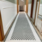 Carpetde Makinede yıkanabilir Louper Serisi Koyu Yeşil Dama Modern Desen