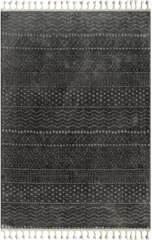 Carpetde Halı Pelle Serisi Modern Dokuma Siyah Desensel